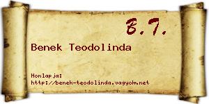 Benek Teodolinda névjegykártya